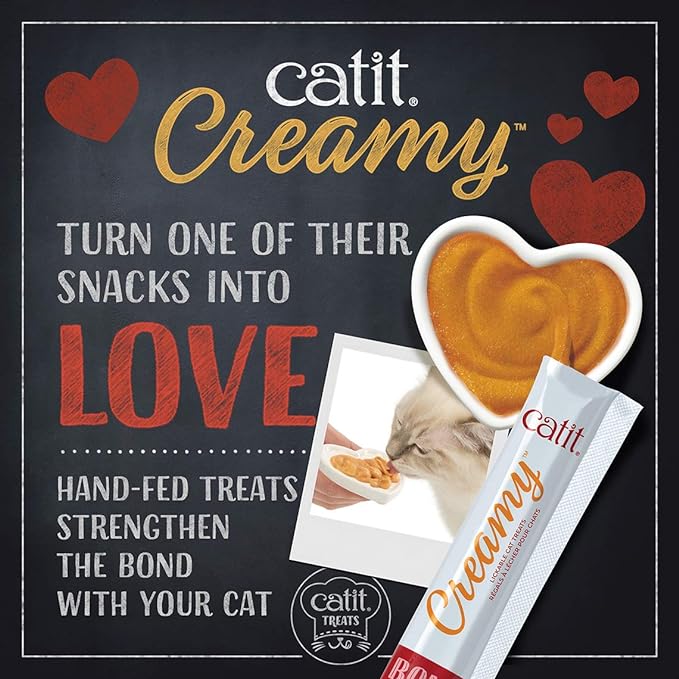 Catit Creamy Lickable Cat Treat, Healthy Cat Treat, Assortment, 12 tubes (Pack of 1)