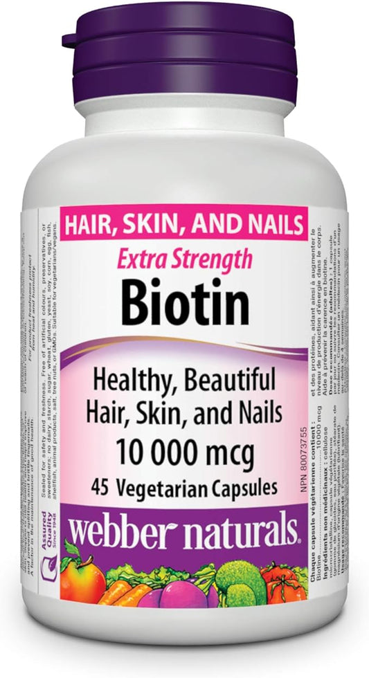 Webber Naturals Biotin 10,000 mcg Extra Strength