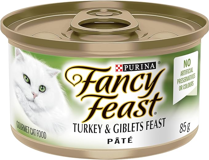 Fancy Feast Wet Cat Food, Pate Turkey & Giblets Feast - 85 g Can (24 Pack)