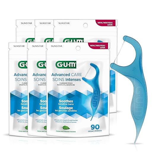 GUM Advanced Care Flosser Picks, Infused with Vitamin E & Fluroide 6 Bags