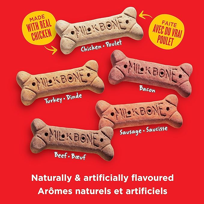 Milk-Bone Flavour Snacks Dog Biscuits Medium Sized Dog Treats, Assorted Flavours, 6.5kg Box